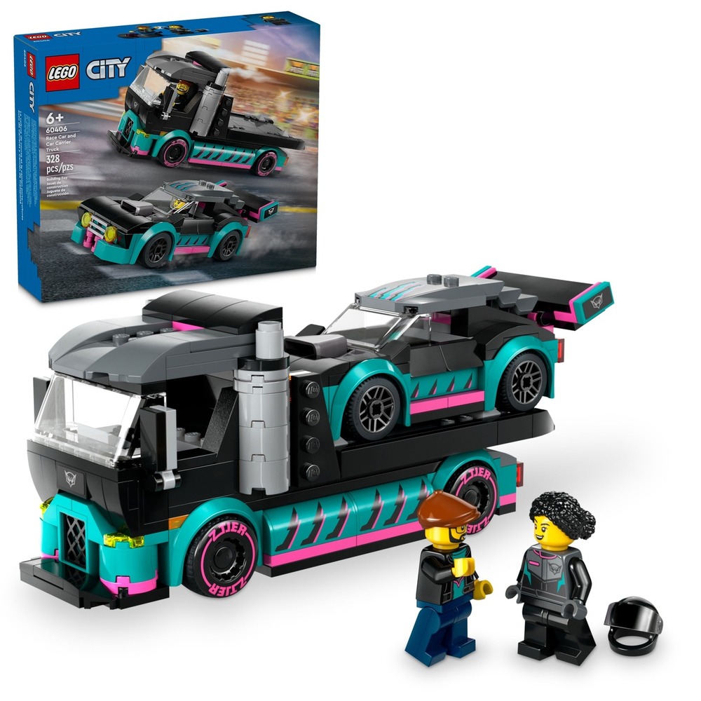 LEGO CITY: Race Car and Car Carrier Truck (60406) New
